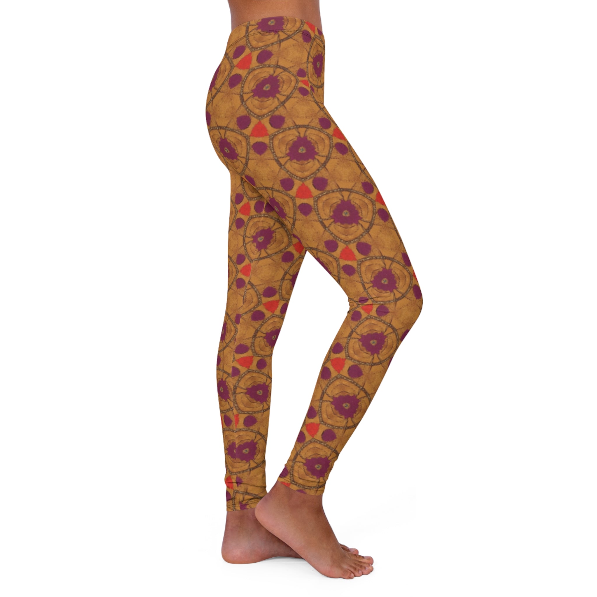 Boho Patterned Women's Leggings, Trendy Activewear, Comfortable Yoga Pants, Unique Gift for Her, Casual Everyday Outfit