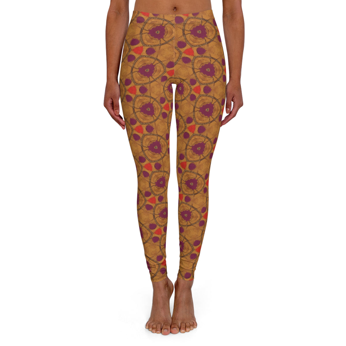 Boho Patterned Women's Leggings, Trendy Activewear, Comfortable Yoga Pants, Unique Gift for Her, Casual Everyday Outfit