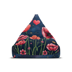 Romantic Floral Bean Bag Chair Cover, Cozy Seating, Home Decor, Lounge Chair, Unique Gift, Relaxation Accessory