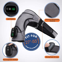 Electric Heated Shoulder Massage Brace – Adjustable with Vibration & Heat
