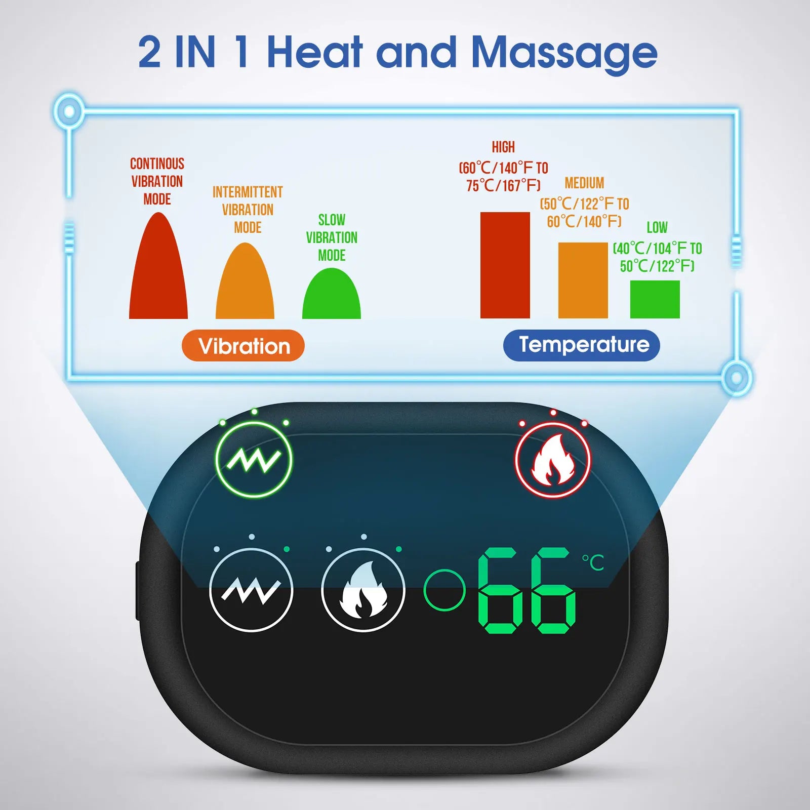 Electric Heated Shoulder Massage Brace – Adjustable with Vibration & Heat