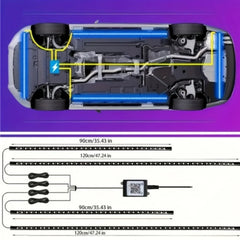 RGB Car Underglow Lights – 8-Color LED Strips with App & Remote Control