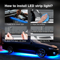 RGB Car Underglow Lights – 8-Color LED Strips with App & Remote Control