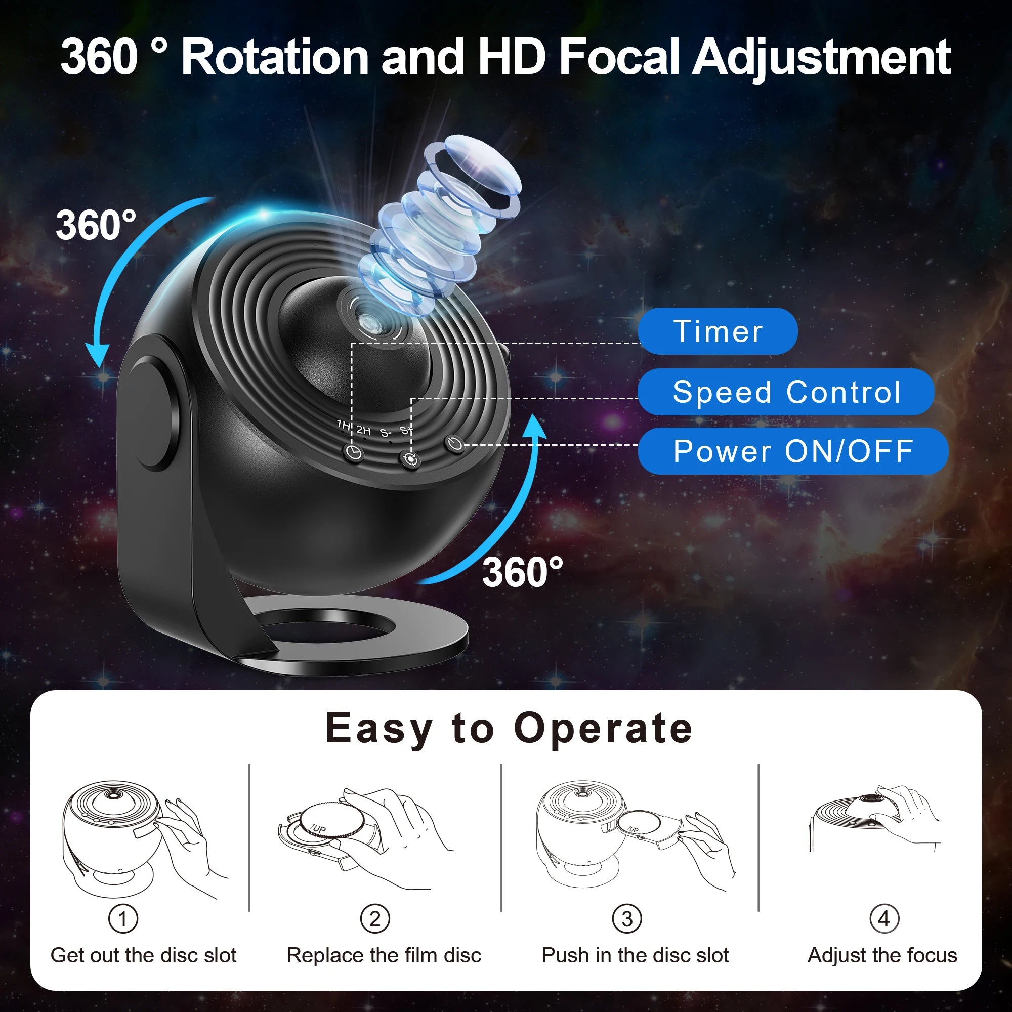 Galaxy Projector Stars for Kids Bedroom